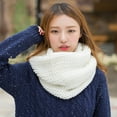 thumbnail image 3 of Women Scarf Solid Color Thickened Warm Scarf Autumn Winter Windproof Elastic Neck Wrap Fashion Accessory, 3 of 8