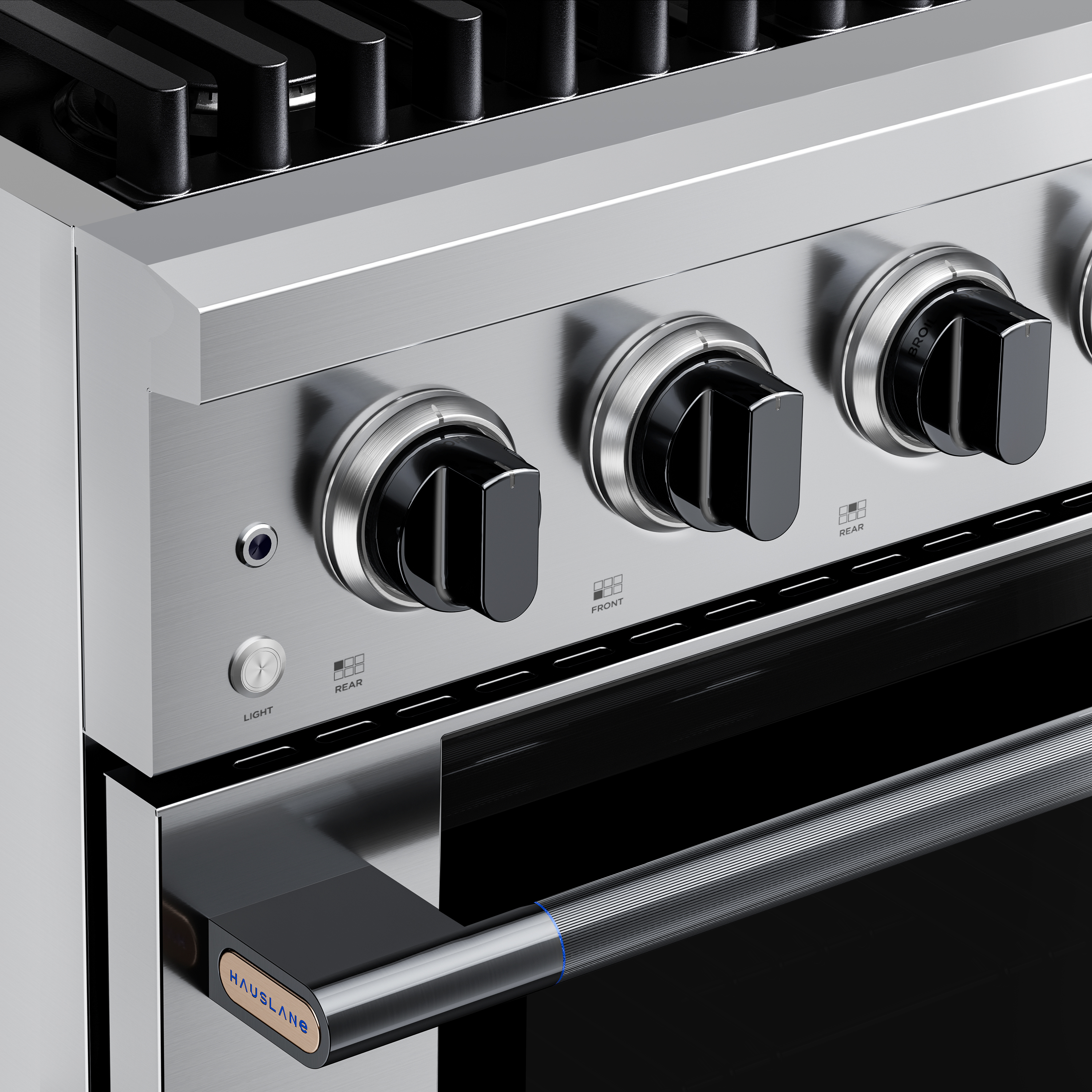 HausPro 36 in. 6 Burners (20,000 BTU) Freestanding Dual Fuel Range in Stainless Steel with Convection Oven Black