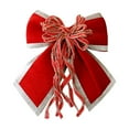 thumbnail image 2 of Liamobondopolis Christmas Wreath Bow 12 Inch Pre-Tied Polyester Decoration for Tree Topper Garland Door Outdoor Holiday Decor Red Wine Orange, 2 of 6