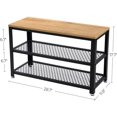 thumbnail image 4 of VASAGLE 28.7" 3-Tier Shoe Rack Bench Long Storage Shelves for Honey Brown and Black, 4 of 5