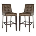 thumbnail image 2 of SAFAVIEH Nikita 30.5 in. H Modern Bar Stool with Ring, Brown, Set of 2, 2 of 11