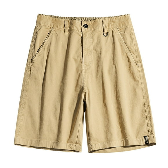 pstuiky Pantalones cortos para hombre, Pantalones cortos cargo para hombre, para correr, con múltiples bolsillos, cintura elástica, de algodón, para senderismo. Pantalones cortos de golf