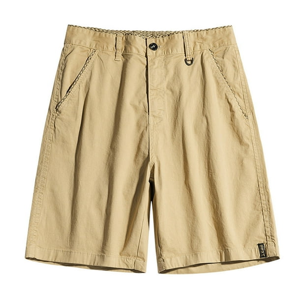 pstuiky Pantalones cortos para hombre, Pantalones cortos cargo para hombre, para correr, con múltiples bolsillos, cintura elástica, de algodón, para senderismo. Pantalones cortos de golf