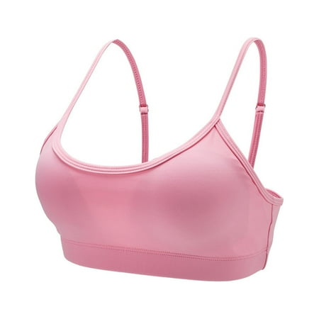 

CLZOUD Everyday Bra Pink Women s Solid Color Sports and Leisure Bra with Chest Pad Women s Small Suspender Yoga Vest Xl