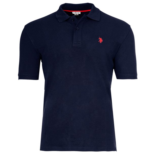 U.S. POLO ASSN. Polo de hombre - Piquet, logotipo bordado, algodón elástico Azul oscuro
M (Medium)