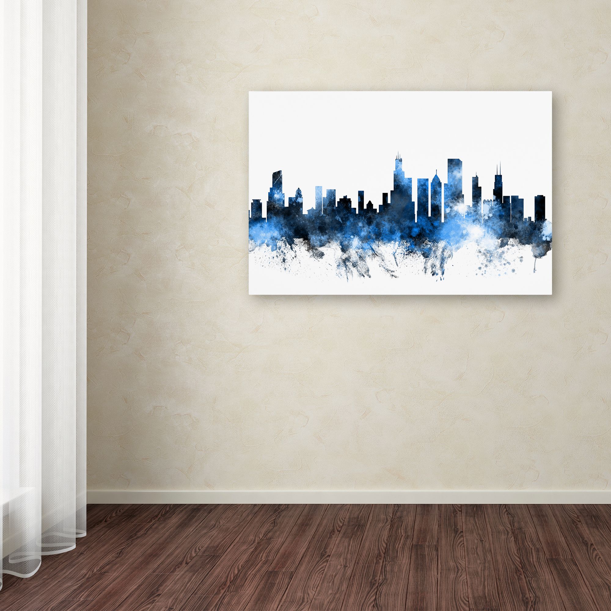 "Chicago Illinois Skyline II" Canvas Art by Michael Tompsett