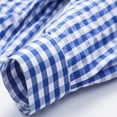 thumbnail image 6 of Long Sleeve Shirts for Men Cotton Gingham Shirt Button Turn Down Collar Classic Fit Big and Tall Blue2 L, 6 of 7