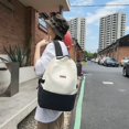 thumbnail image 4 of Mochila Mochila informal grande y ligera para mujer, mochila de viaje sólida (negro), 4 of 6