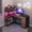 Brown, variant on Multi-Function L-Shaped Computer Desk – 6 Drawers, 5-Tier Storage, LED Lighting, Power Outlets & USB/Type-C, Reversible Corner Gaming Workstation for Home Office, Black