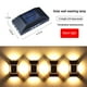 thumbnail image 3 of Aplique solar de pared | Lámpara solar de exterior de 4 lados con luz blanca cálida | Resistente al agua IP65 | Diseño moderno en negro para jardín, porche y seguridad del hogar, 3 of 9