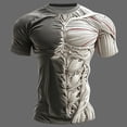 thumbnail image 2 of IWRICH Men's Short Sleeve Funny T Shirt 3D Printed T Shirts Trendy Crew Neck Tshirt Holiday Party Outfits Light Gray L, 2 of 5