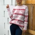 thumbnail image 2 of Pull de Noël pour Dames, Blouse Mi-Longue Ample, Cardigan Tricoté à Col Rond, Pull de Mode, Imprimé Graphique, Manches Longues, Chaud, 2 of 5