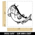 thumbnail image 2 of Fat Catfish with Whiskers and Stripes Self-Inking Rubber Stamp Ink Stamper - Black Ink - Small 1 Inch, 2 of 7