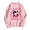thumbnail image 4 of KDFJPTH Sweatshirt for Women Trendy Stand Alone In October We Wear Witch Cancer Awareness Print Hoodie Color Tops, 4 of 5