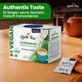 thumbnail image 3 of QuikTea Vegan Instant Cardamom Chai Tea Latte, 10 Single-Serve Sachets, Authentic Indian Chai Made with Coconut Milk Powder, Plant-Based Chai Latte Mix, Just Add Hot Water, Non-GMO, Gluten Free, 3 of 8