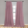 thumbnail image 5 of Ambesonne Geometric Curtains, Red Circles Rounds, Pair of 28"x95", Navy Blue Red and White, 5 of 5