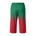 thumbnail image 5 of Migroa Mens Capri Pants Elastic Waist Drawstring Workout Gym Joggers Summer Gradient Pajama Shorts Casual Sweat Green M, 5 of 5