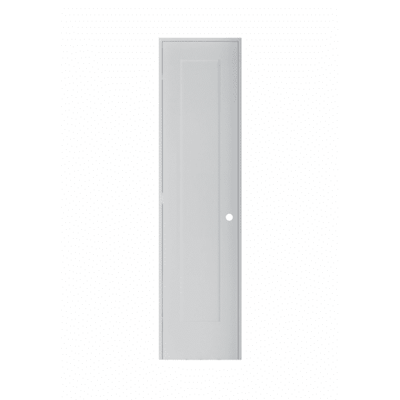 18 in. x 80 in. Right-Handed Solid Core White Primed Composite Single Prehung Interior Door Black Hinges