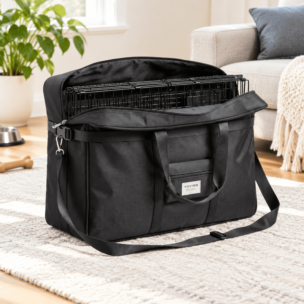 600d Oxford Dog Crate Travel Bag For 36in Medium Foldable