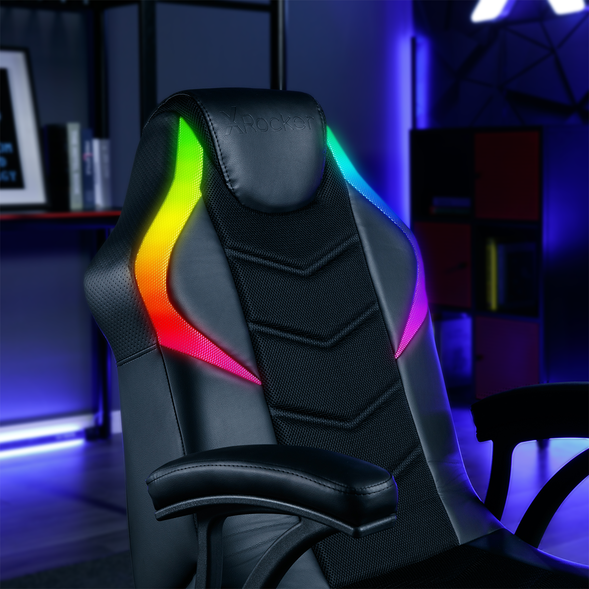 X Rocker Nemesis RGB Audio Pedestal Gaming Chair, Black Mesh, 31.89 x 26.97 x 40.94 - image 5 of 6