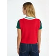 thumbnail image 3 of No Boundaries V-Neck Button Front Christmas Vest, Women’s, 3 of 5