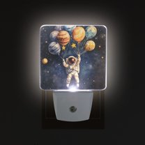 Yayeee LED Night Light for The Home Plug in With Light Sensors 2 Pack, Watercolor Astronaut