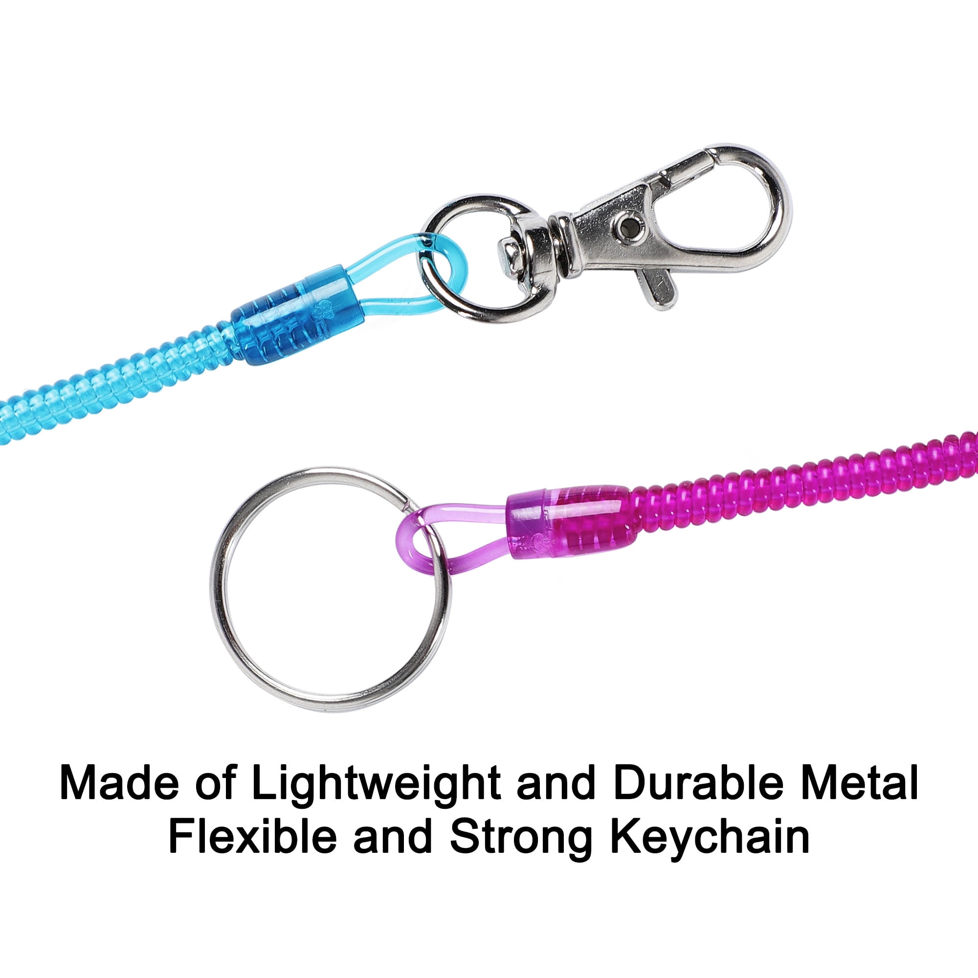 Unique Bargains Stretch Coiled Lanyard - Spiral Retractable Spring Coil Keychain Cord
