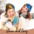 thumbnail image 4 of Pofeuu Sunflower Starry Night Vibes Print Beanie Hat for Men Women Knit Winter Hat Warm Cuffed Skull Beanie Slouchy Soft Unisex, 4 of 6