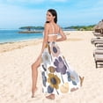 thumbnail image 6 of FORMRS Womens Long Sarong Beach Wrap Semi-Sheer Bikini Skirt Bathing Swimsuit Cover Up, Colorful Floral, 6 of 7