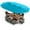 Turquoise, variant on Costway 10 Pieces Patio Wicker Dining Set with Double-Sided Patio Umbrella 8 Armchairs Turquoise