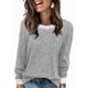 thumbnail image 2 of Camisas de Larga para Mujer, Suéteres, Conjuntos de Otoño, Bloques de Color, Ropa de Invierno, Elegantes, Informales, Suaves. Gris XL, 2 of 7
