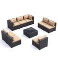 thumbnail image 3 of MRUAKA 9 Pieces Patio Conversation Set, Outdoor Sectional PE Rattan Wicker Furniture Seat,Khaki, 3 of 7