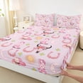 thumbnail image 3 of Homewish Girly Pink Cowgirl Bed Sheets for Teen, Kawaii Western Flower King Sheets, Tribal Sheep Skull Sheet Set, Lightweight Room Decor, 4pcs, 3 of 7