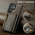 thumbnail image 3 of 2 in 1 detachable magnetic leather wallet phone case for Samsung S24 ultra S23 fe S22 plus s21ultra s24fe zipper card slot cover, 3 of 7