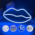 thumbnail image 2 of Huiyi Lips Neon Lights,Lip Neon Sign Pink Purple,Girls Bedroom Wall Décor Wedding Party Supplies Business Gifts Neon Signs USB Neon Lights (Blue), 2 of 4