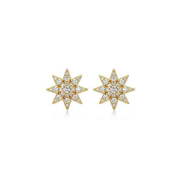 Goddess Diamondlite Cubic Zirconia Star Stud Earrings - Gold