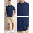 thumbnail image 4 of DARING DIVA Men's Solid Stretch Short Sleeve Slim Fit Golf Shirt L Dark Blue, 4 of 6