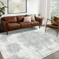thumbnail image 7 of FairOnly 9' x 12' Large Low Pile Area Rug for Living Room Bedroom Vintage Medallion Rug Washable Rug, Grey, 7 of 7