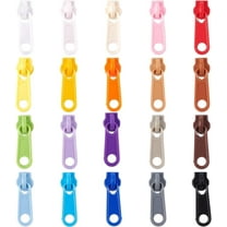 76 Pcs #5 Plastic Zipper Pull Slider Head 17 Colors Oval Zippers Slider Head Zipper Repair Kit Solution