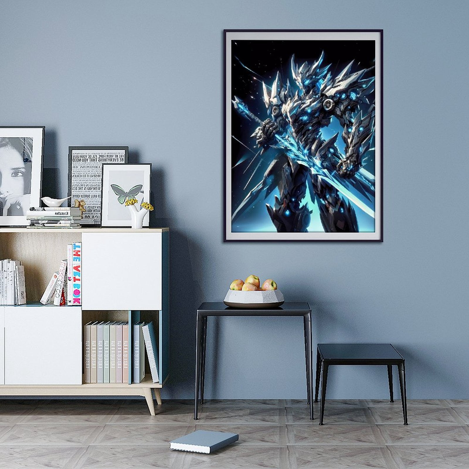 Diamond Art Kits for Adults - 5d Futuristic Robotic Warrior Sword Battle Diamond Painting for Adults, Diamond Art for Adults Beginners, Frameless Diamond Painting Kits for Adults for Home Wall Decor