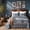 Blue, variant on Flymme Reversible Brown Boho King/Cal King Quilt Set, 3-Piece Bohemian Aztec Microfiber Bedspread, Soft Lightweight All-Season Coverlet (1 Quilt, 2 Shams)