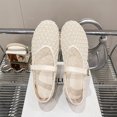 thumbnail image 2 of LTTVQM Womens Mary Jane Shoes Mesh Pointed Toe Slip-On Buckle Strap Elegant Ballet Flats Soft Breathable Arch Support Work Flat Shoes Beige 36(US-5.5), 2 of 4
