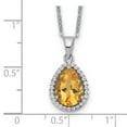 thumbnail image 3 of 925 Sterling Silver Necklace with Pendants Chain Rhodium Polished Citrine & CZ 18 inch, 3 of 3