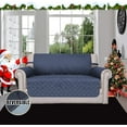 thumbnail image 2 of Easy-Going Reversible Sofa Slipcover Water Resistant Couch Cover, Loveseat Size, Dark Blue/Light Blue, 2 of 7