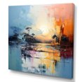 thumbnail image 2 of Designart "Yellow and Blue Lake Landscape Expressions" Abstract Wall Art - Modern Yellow Abstract Living Room Canvas Art, 2 of 6