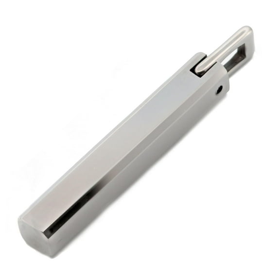 MJ Metals Jewelry Personalized Tungsten Carbide Polished Bar Pendant with 3.5mm Wide Stainless Steel 20 Inch Long Cuban Chain