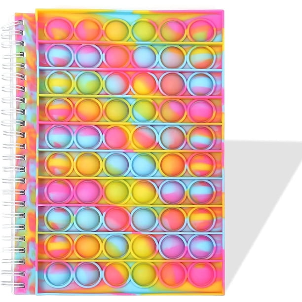 Tie-dye aPop Notebook, Pop Bubble Fidget Notebook Pop Fidget Toys Notebook para aliviar el estrés, burbujas de silicona Anti-ansiedad Fidget perfecto para adultos (teñido anudado A