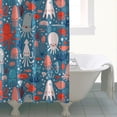 thumbnail image 2 of Durable Chunya Polyester Cartoon Octopus Shower Curtain 72x84in, Water Resistant and Mold Proof, Includes 12 Plastic Hooks, Bright and Playful Bathroom Decoration for Families, 2 of 5