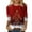 Wine, variant on Christmas Tops for Women 3/4 Sleeve T Shirts Daily Print Crewneck Printed Flower Loose Side Split Tunic Holiday Graphic Tees Blouses