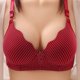 thumbnail image 2 of Gibobby Sujetador sin anillo de para mujer, decoración con estampado de rayas, ropa interior transpirable, sujetador cómodo Brasier deportivo mujer(Rojo,40), 2 of 4